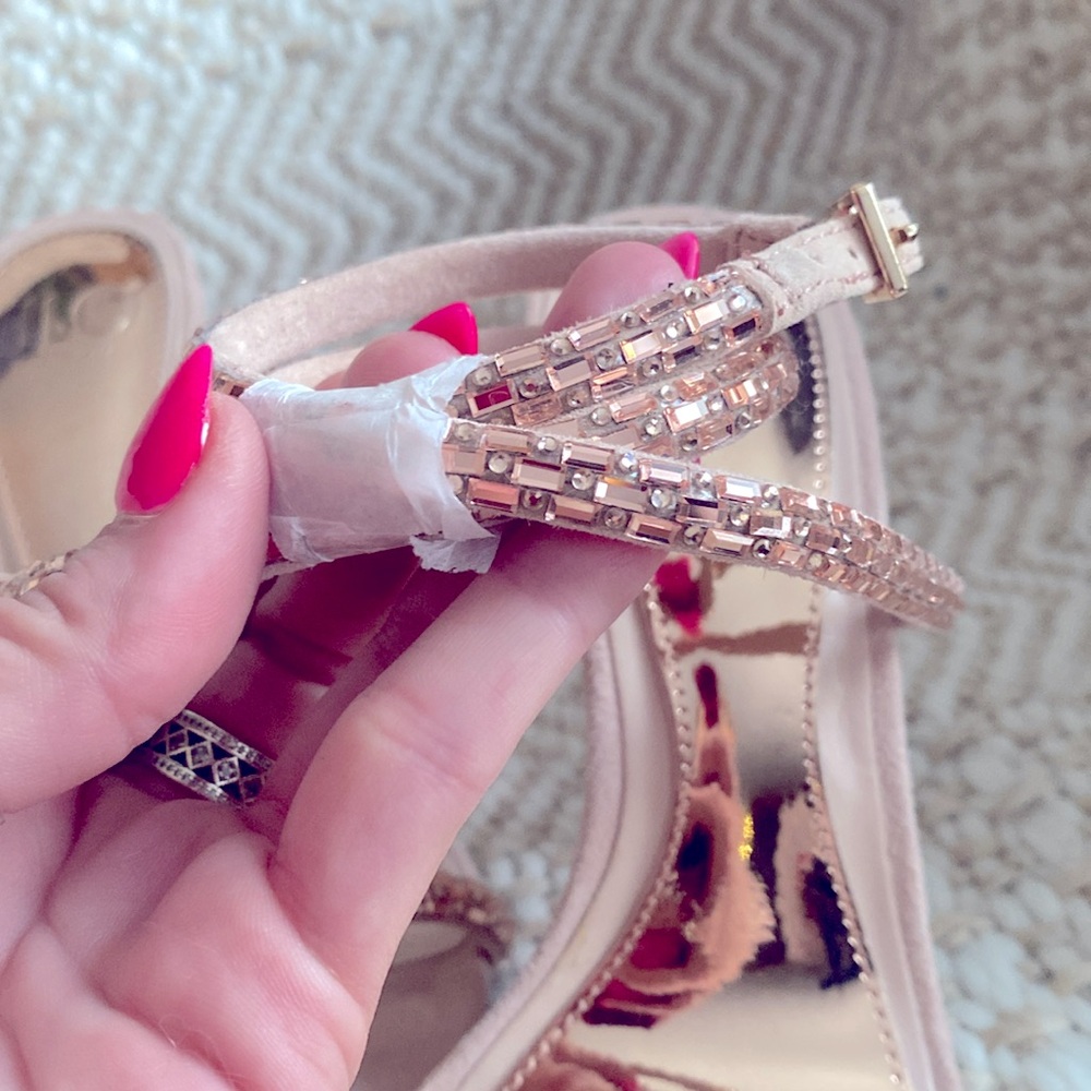 JLO Jennifer Lopez Heels w/Jeweled Straps - Picture 2 of 4